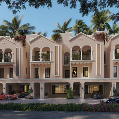 Luxury Spanish villa façade at Surya Valencia Yelahanka Bangalore