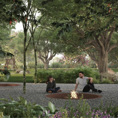 Spacious green open areas at Godrej Aravya Estate
