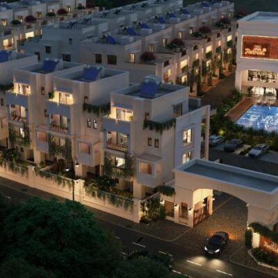 Mediterranean-themed architecture of NCC Urban Retreat Villas, Hennur Main Road