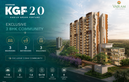 Vajram Aviora Codename KGF 2.0 home page banner in Kogilu North Bangalore